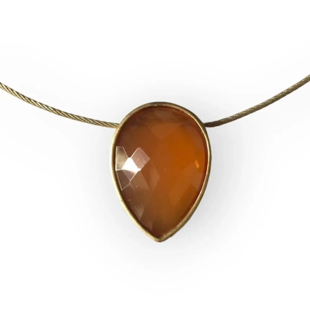 Anne Klein orange crystal necklace and earring set